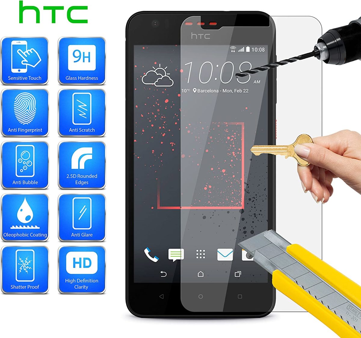 Ochranné tvrzené sklo HTC Desire 650