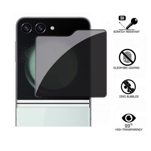 5D Anti spy privacy ochranné tvrzené sklo Samsung Galaxy Z Flip 5 small